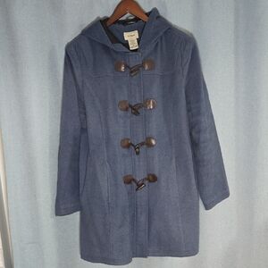 LL Bean Blue Wool Coat